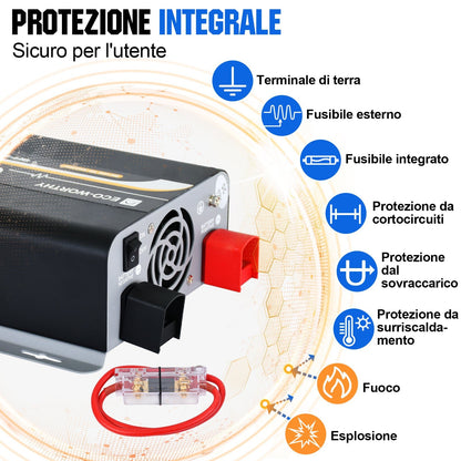 Inverter a onda sinusoidale pura da 600W Off Grid da 12V a 220V - eco - worthy - it