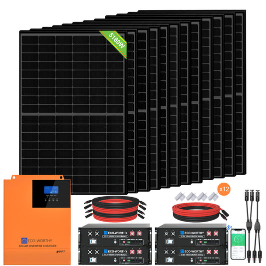 Kit Solare Off-Grid MPPT Completo da 48V 5160W (12x 430W)-1