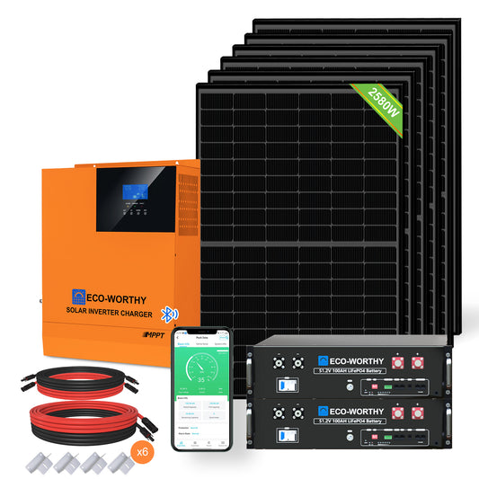 Kit solare off-grid MPPT completo da 48V 2580W (6x 430 W)-1