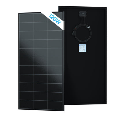 Pannello solare Full Black da 120W 12V | ECO-WORTHY, Efficienza Fino al 25%