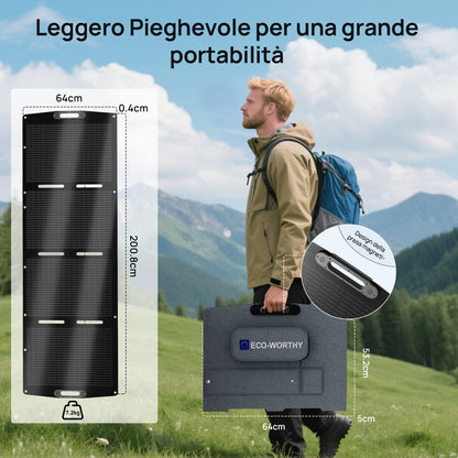Pannello solare portatile da 200 W per camper | ECO - WORTHY - eco - worthy - it