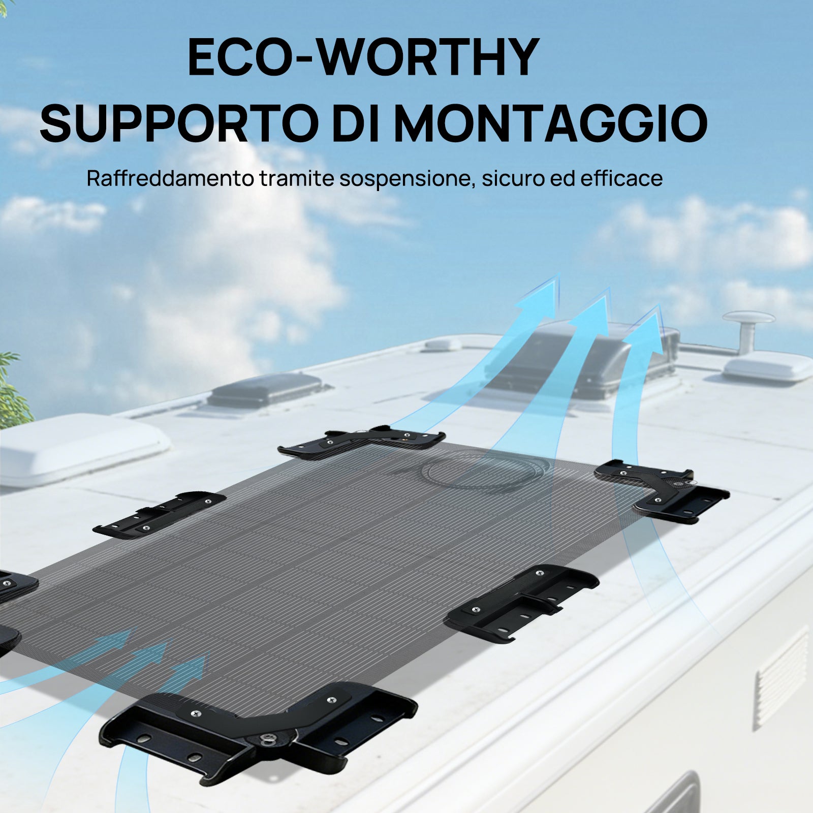 Supporti per pannelli solari ECO-WORTHY : incorporano un design sospeso e ventilato