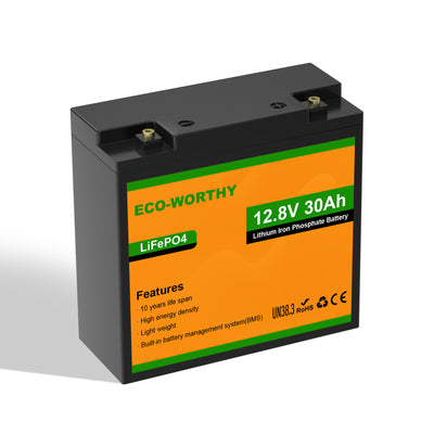 Batteria al litio 12V 30Ah LiFePO4 - eco - worthy - it