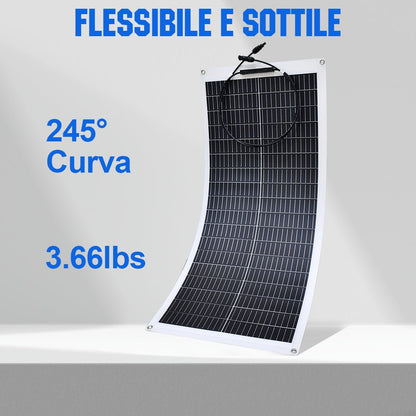 100W 12V Pannello Solare Monocristallino Flessibile - eco - worthy - it