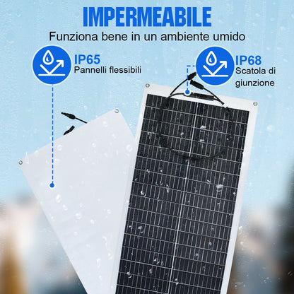100W 12V Pannello Solare Monocristallino Flessibile - eco - worthy - it