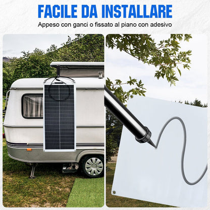 100W 12V Pannello Solare Monocristallino Flessibile - eco - worthy - it