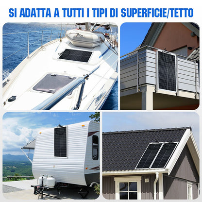 100W 12V Pannello Solare Monocristallino Flessibile - eco - worthy - it