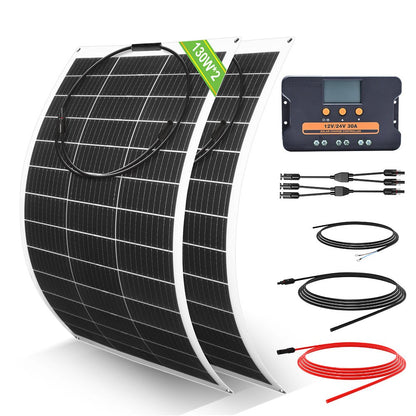 130W 12V Pannello Solare Monocristallino Flessibile - eco - worthy - it