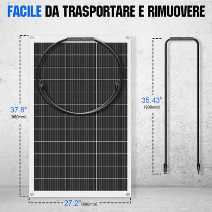 130W 260W 390W 520W 12V Sistema solare con 130W 12V Pannello Solare Monocristallino Semi - Flessibile - eco - worthy - it