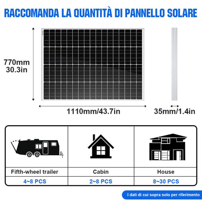 170W 12V Pannello Solare Monocristallino - eco - worthy - it