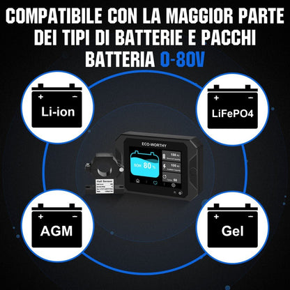 Monitoraggio della batteria 300A con Display tattile da 3.5" sensore Hall per AGM e Lithium (LifePO4) - eco - worthy - it