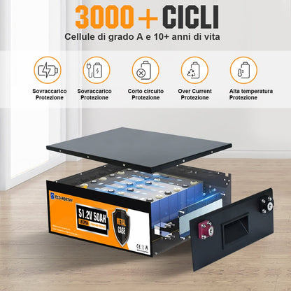 Batteria al litio 48V 50Ah LiFePO4 - eco - worthy - it