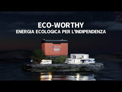 Batteria Bluetooth al litio Lifepo4 12V 300Ah ECO WORTHY con Indicatore LED per SOC e livello Della Batteria