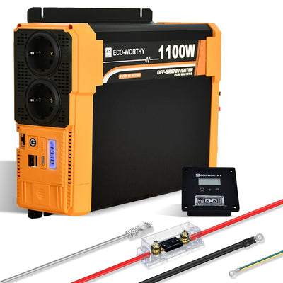 Inverter a onda sinusoidale pura da 1100W Off Grid da 12V a 230V - eco - worthy - it