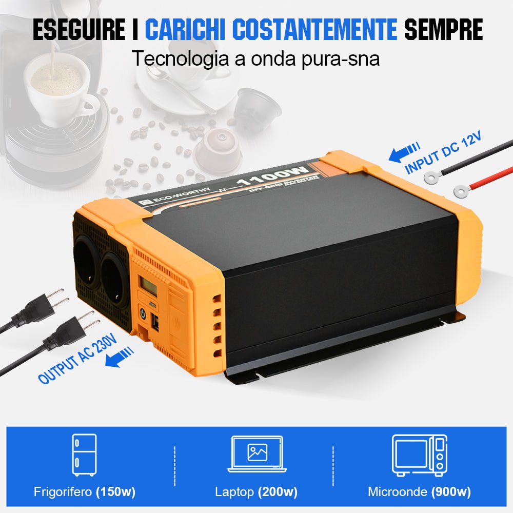 Inverter di potenza a onda sinusoidale modificata con display LED e USB 12V 220V Inverter di potenza a onda sinusoidale modificata con display LED e USB 12V 220V