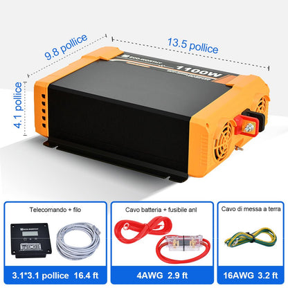 Inverter a onda sinusoidale pura da 1100W Off Grid da 12V a 230V - eco - worthy - it