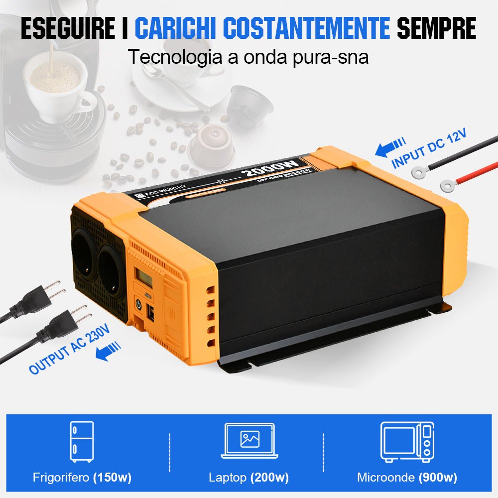 Inverter di potenza a onda sinusoidale pura da 12V a 220V 50HZ 2500W 3500W 4500W 5000W 6000W convertore di tensione da cc a ca alimentatore presa ue 34 Inverter di potenza a onda sinusoidale pura da 12V a 220V 50HZ 2500W 3500W 4500W 5000W 6000W convertore di tensione da cc a ca alimentatore presa ue 34