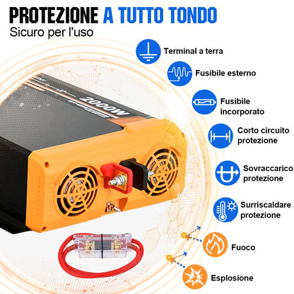 Inverter a onda sinusoidale pura da 2000W Off Grid da 12V a 230V - eco - worthy - it