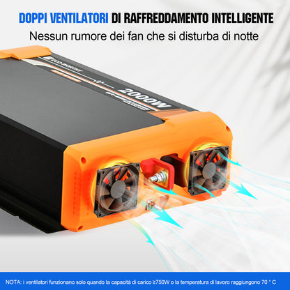 Inverter a onda sinusoidale pura da 2000W Off Grid da 12V a 230V - eco - worthy - it