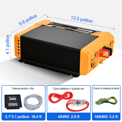 Inverter a onda sinusoidale pura da 2000W Off Grid da 12V a 230V - eco - worthy - it