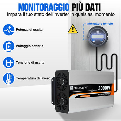 Inverter a onda sinusoidale pura da 3000W Off Grid da 24V a 230V - eco - worthy - it