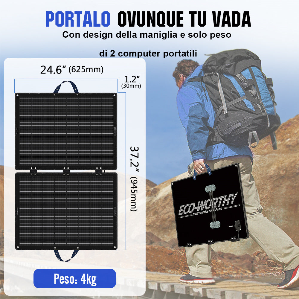 100 W 12 V faltbare Solartasche für Camping