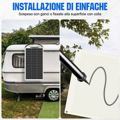 130W 12V Pannello Solare Monocristallino Flessibile - eco - worthy - it