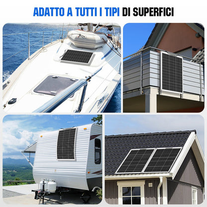 130W 12V Pannello Solare Monocristallino Flessibile - eco - worthy - it