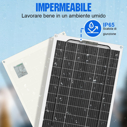 130W 260W 390W 520W 12V Sistema solare con 130W 12V Pannello Solare Monocristallino Semi - Flessibile - eco - worthy - it