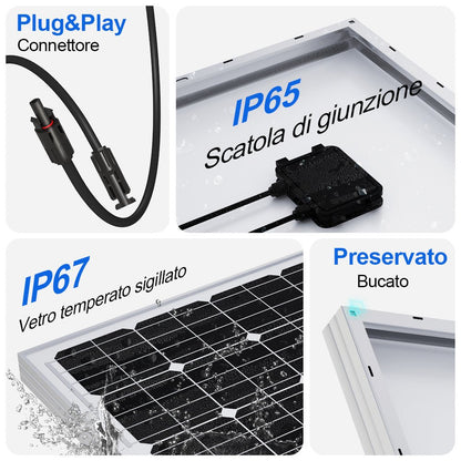 170W 12V Pannello Solare Monocristallino - eco - worthy - it