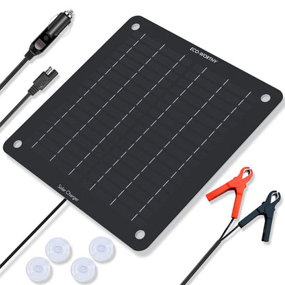 10W Caricabatterie solare portatile per batterie 12V in auto e barca - eco - worthy - it